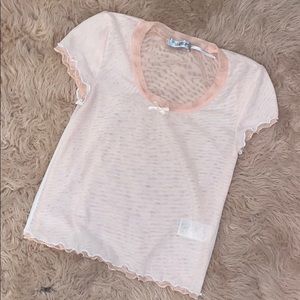 Double Layer Lettuce Edge Mesh Top